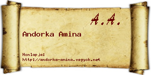Andorka Amina névjegykártya
